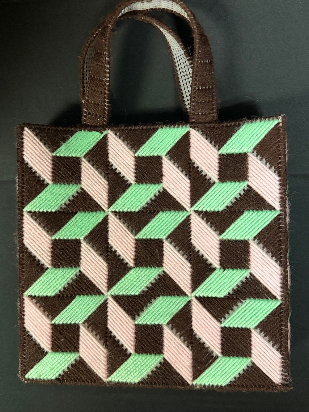 Crochet plastic canvas bag